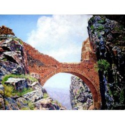 لوحة مطبوعة لجسر شهارة مقاس cm 100×120 للفنان ردفان المحمدي