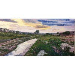 لوحة مطبوعة لمنظر طبيعي مقاس cm 90×180 للفنان ردفان المحمدي