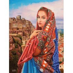 لوحة مطبوعة وريقة الحنا 2 مقاس cm 90×120 للفنان ردفان المحمدي