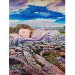 لوحة مطبوعة ابن الأرض مقاس cm 90×120 للفنان ردفان المحمدي