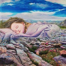 لوحة مطبوعة ابن الأرض مقاس cm 90×120 للفنان ردفان المحمدي