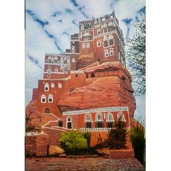 لوحة مطبوعة لدار الحجر مقاس cm 90×120 للفنان ردفان المحمدي