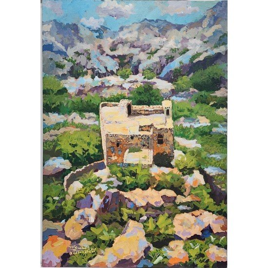 لوحة فنية بألوان كريليك بعنوان منظر طبيعي مقاس 50×75 سم للفنان ردفان المحمدي لوحة فنية بألوان كريليك بعنوان منظر طبيعي مقاس 50×75 سم للفنان ردفان المحمدي