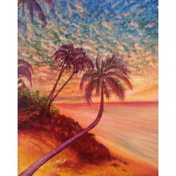 لوحة فنية زيتية على القماش للغروب في الخوخة مقاس 35x45 للفنان التشكيلي اليمني وسام العنسي لوحة فنية زيتية على القماش للغروب في الخوخة مقاس 35x45 للفنان التشكيلي اليمني وسام العنسي