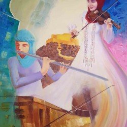 لوحة للفنان اميمة الحمادي