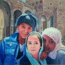 لوحة مطبوعة على كانفاس (انسجام)  مقاس cm 90×120 للفنان ردفان المحمدي