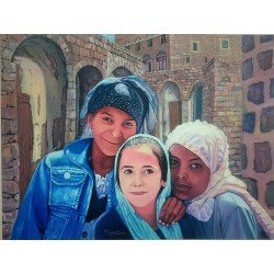 لوحة مطبوعة على كانفاس (انسجام)  مقاس cm 90×120 للفنان ردفان المحمدي