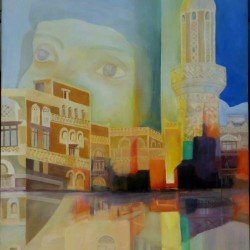 لوحة فنية للفنان عزيز المعافري لوحة فنية للفنان عزيز المعافري