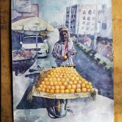 بائع البرتقال للفنان يوسف المجيدي بائع البرتقال للفنان يوسف المجيدي