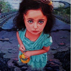 لوحة فنية حافة المكان للفنان ردفان المحمدي لوحة فنية حافة المكان للفنان ردفان المحمدي