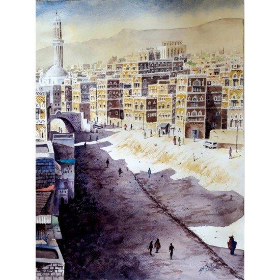لوحة فنية للفنان التشكيلي اليمني القدير مظهر نزار لوحة فنية للفنان التشكيلي اليمني القدير مظهر نزار