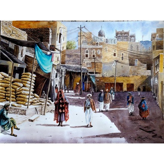 لوحة فنية للفنان التشكيلي اليمني القدير مظهر نزار لوحة فنية للفنان التشكيلي اليمني القدير مظهر نزار