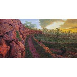 لوحة مطبوعة على كانفاس منظر طبيعي مقاس cm70×140 للفنان ردفان المحمدي